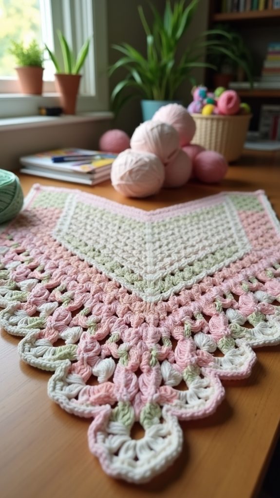 crochet shell stitch triangle