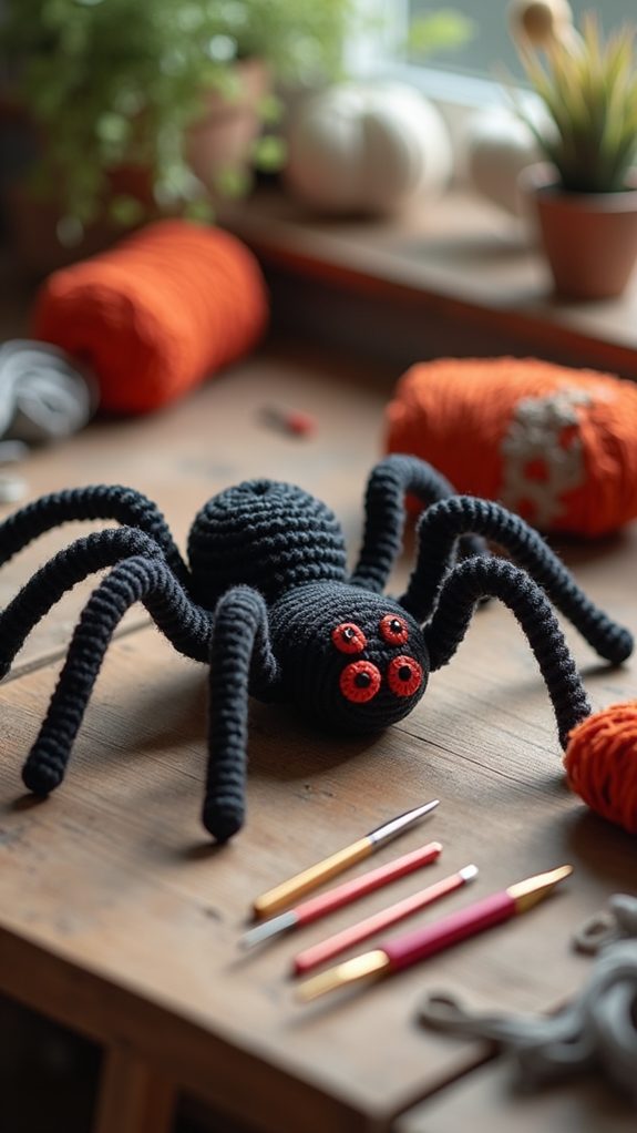 crochet spider with legs