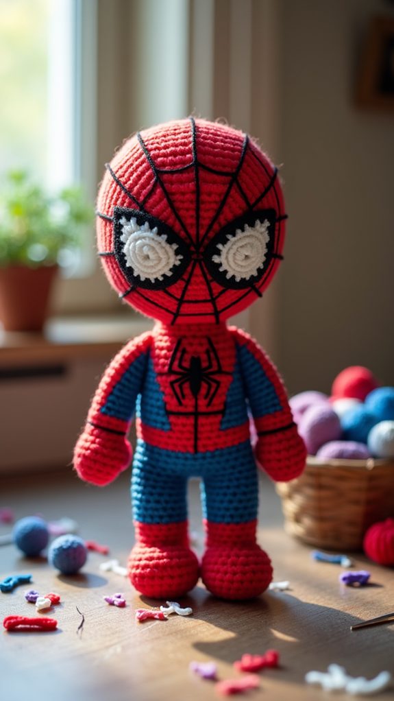 crochet spiderman toy pattern