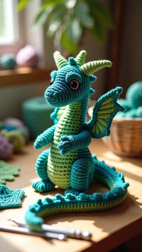 crochet spiral dragon toy