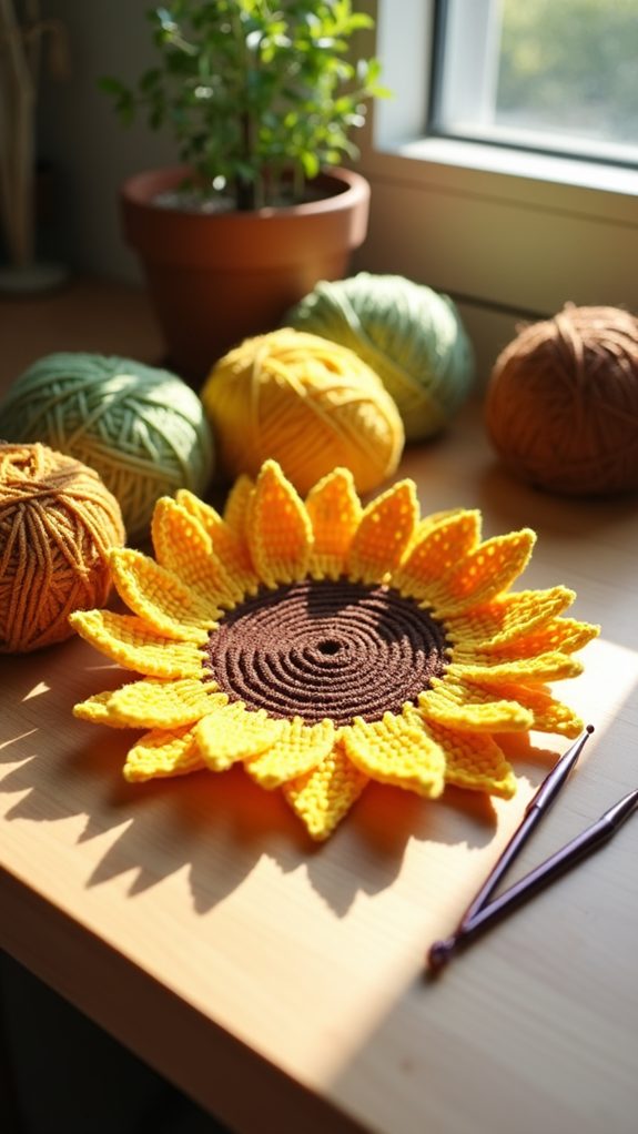 crochet sunflower pattern tutorial