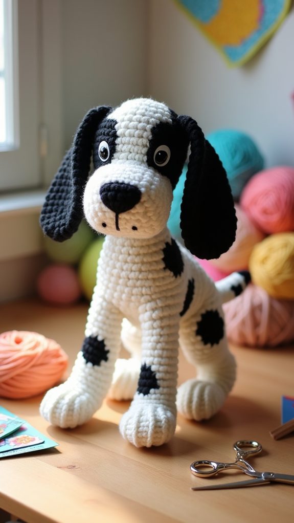 crocheted great dane toy