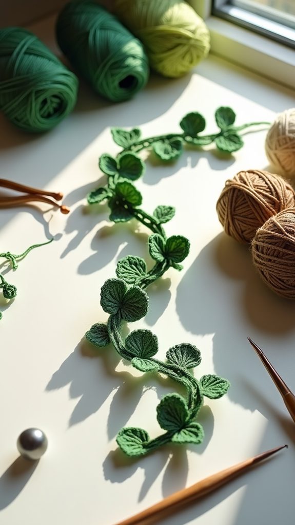 crocheted ivy vine pattern