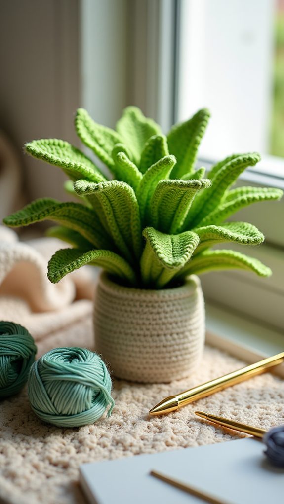 crocheted maranta plant toy