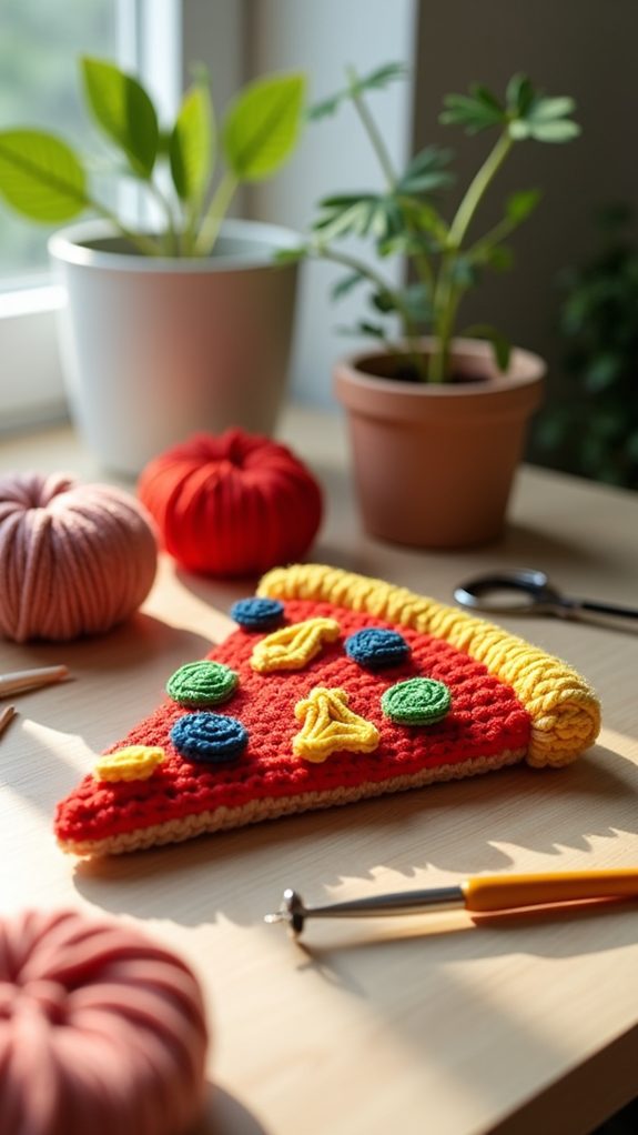 crocheted pizza slice pattern