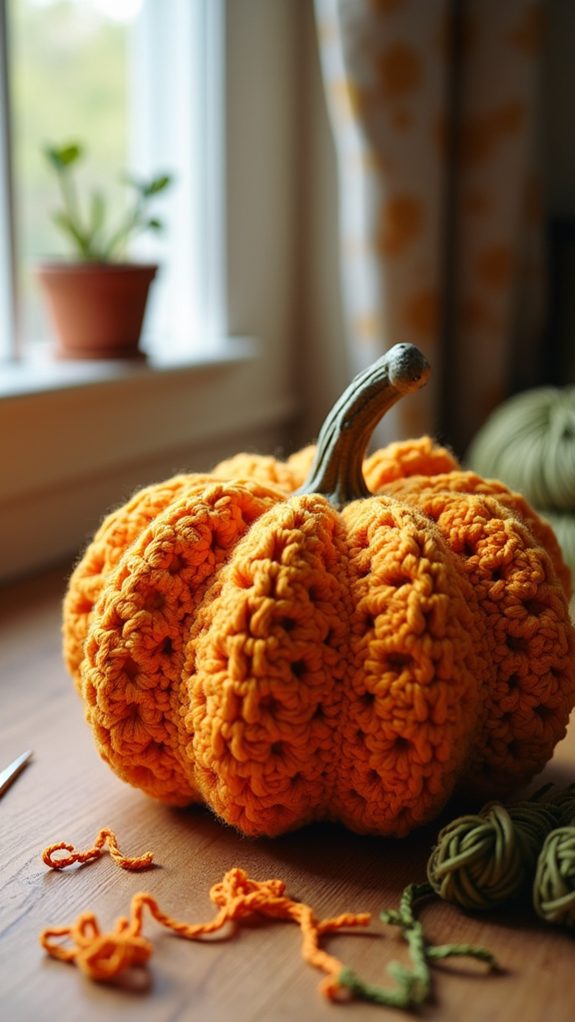 crocheted pumpkin decoration craft