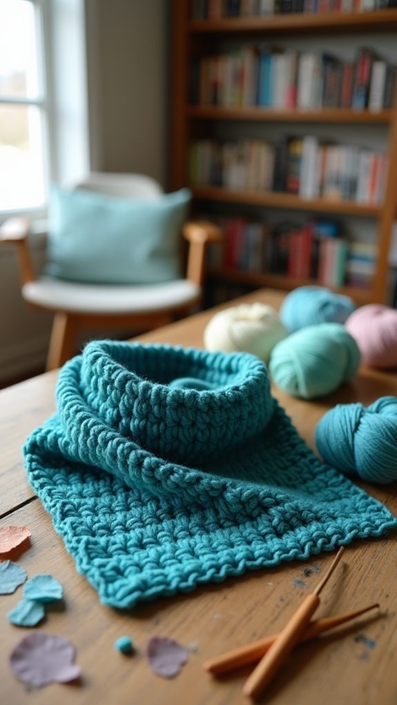 crocheted shell stitch cowl