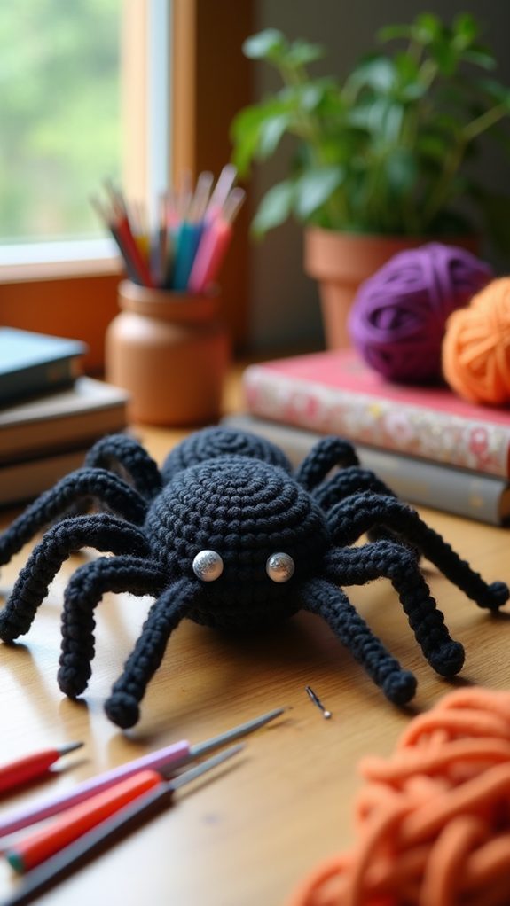 crocheted spider toy joy