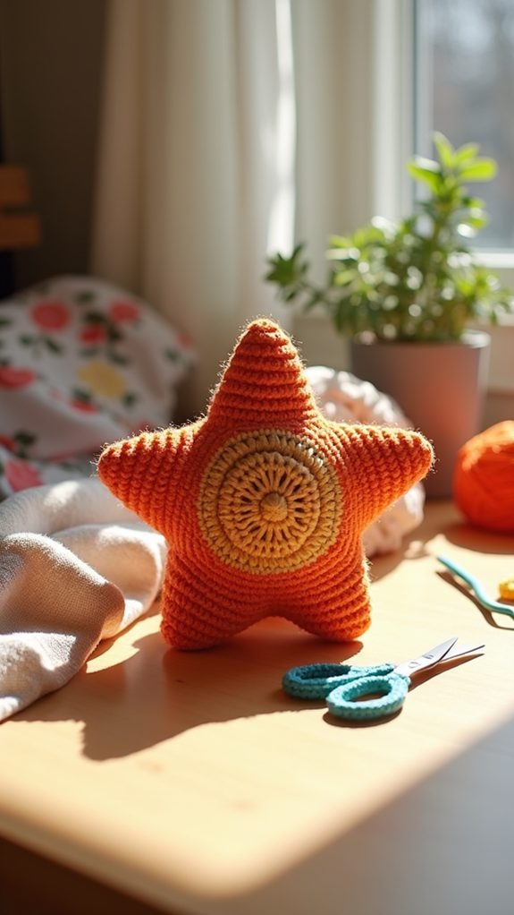 crocheted star shaped toy