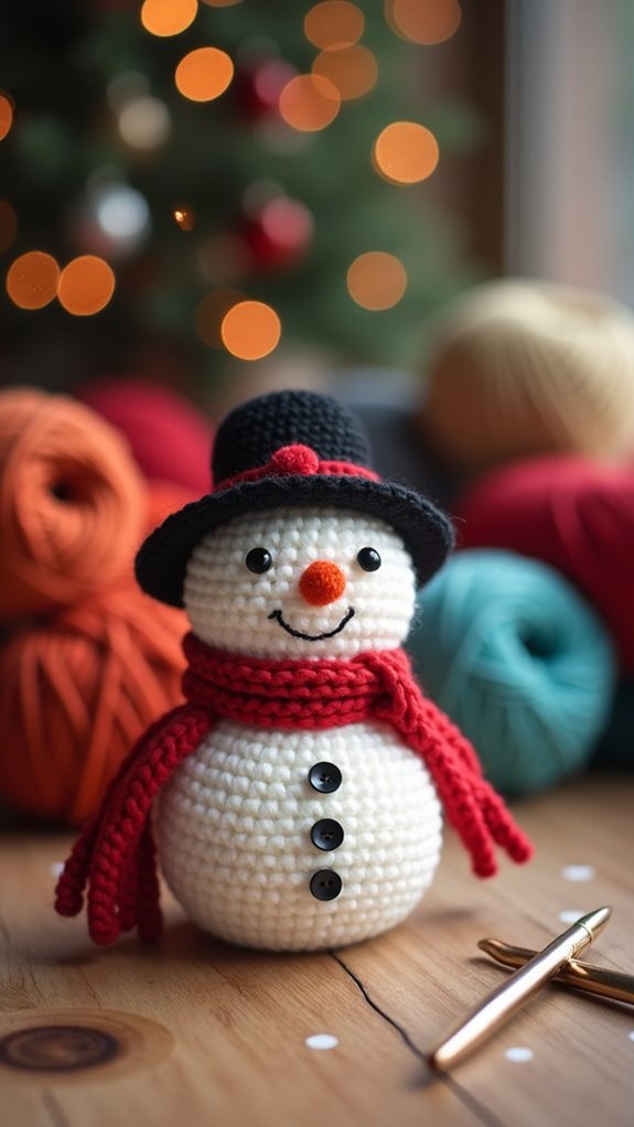 custom handmade crochet snowman