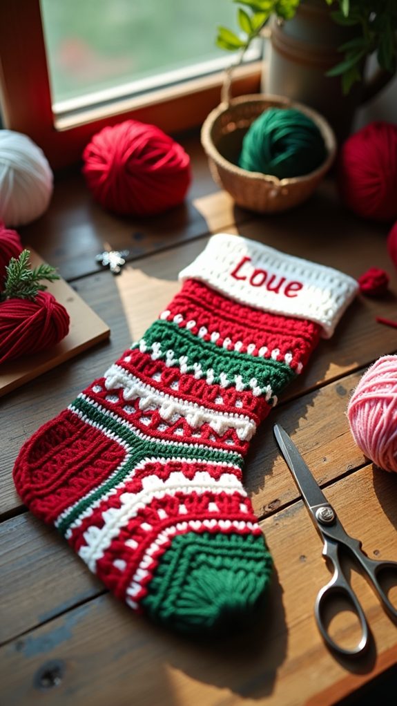 customizable holiday stocking design