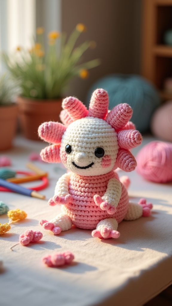 cute axolotl plush pattern