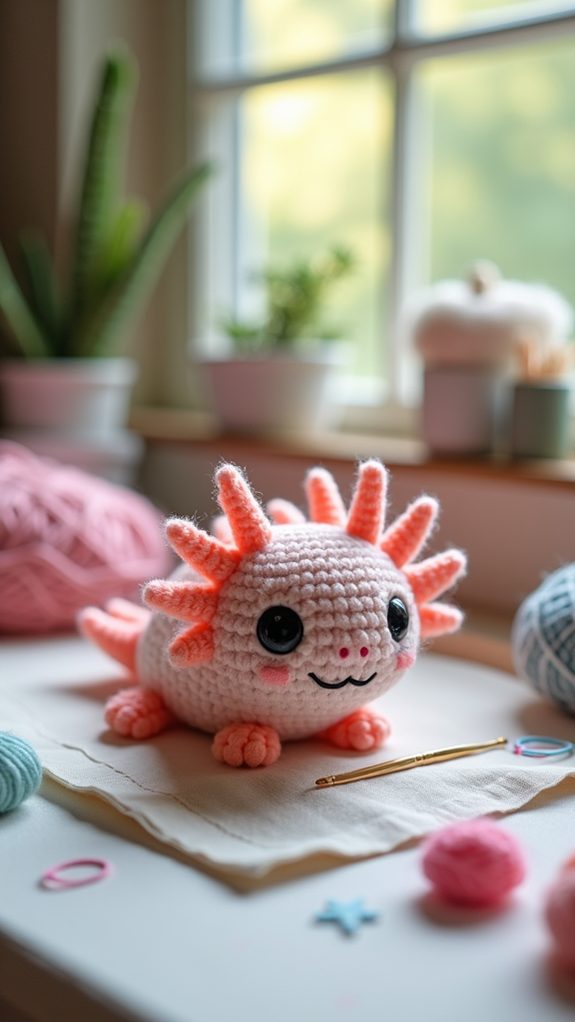cute crochet axolotl toy