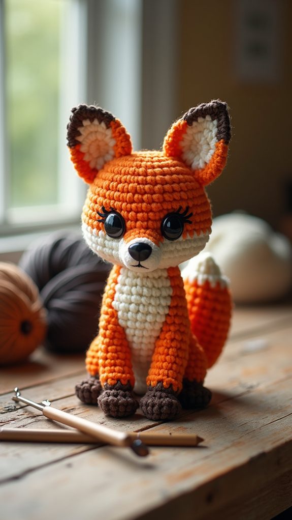 cute crochet fox toy