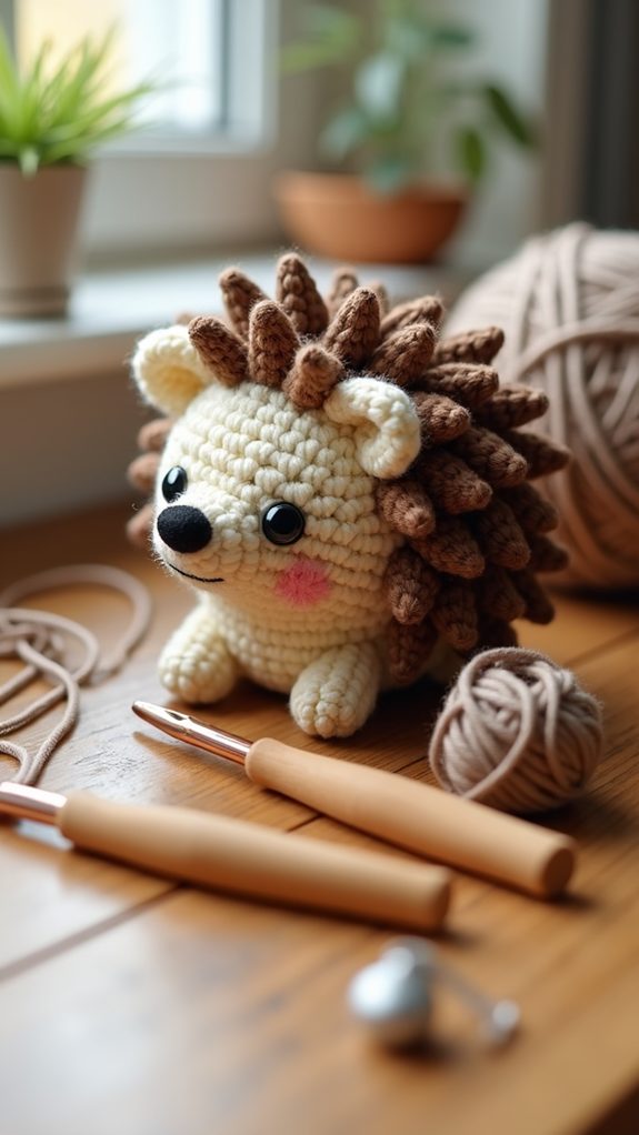 cute crochet hedgehog toy
