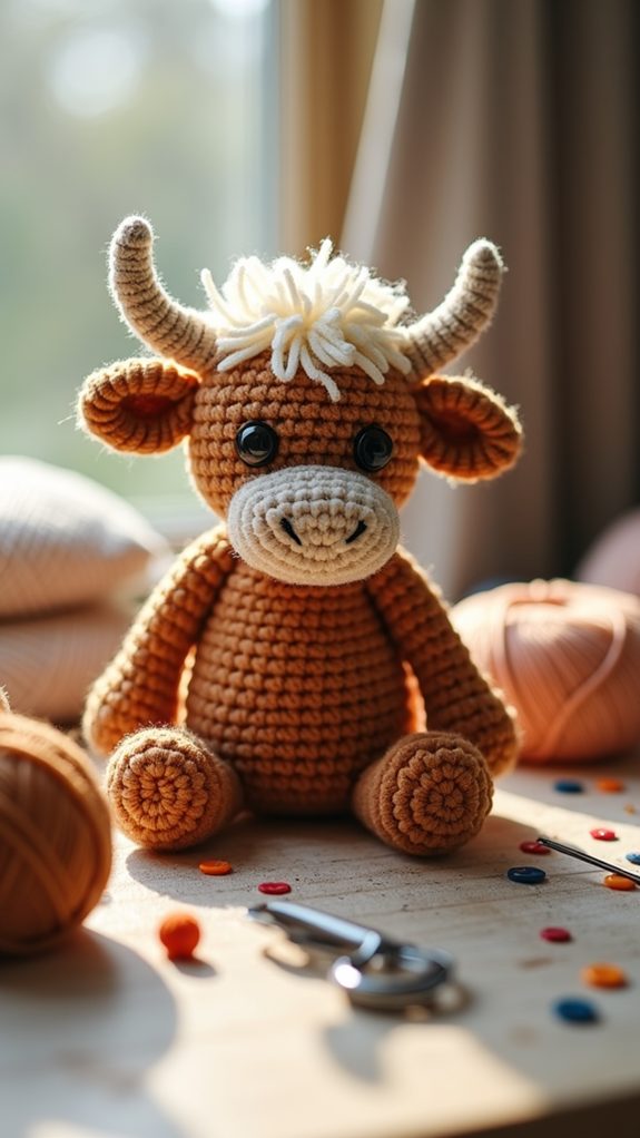 cute crochet highland cow