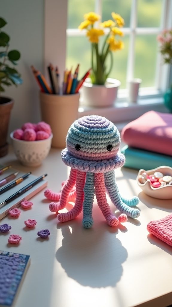 cute crochet jellyfish toy