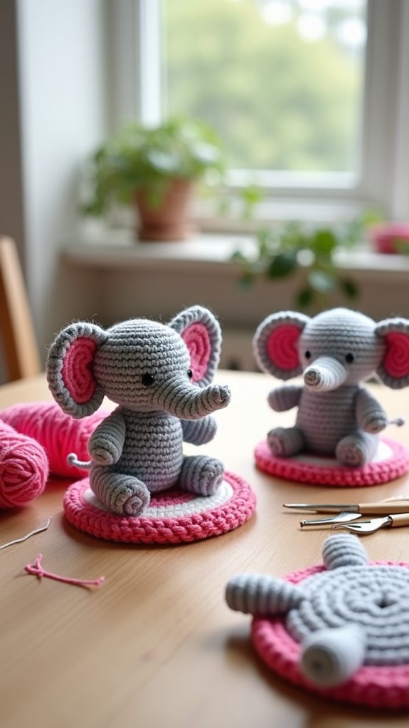cute elephant drink coasters
