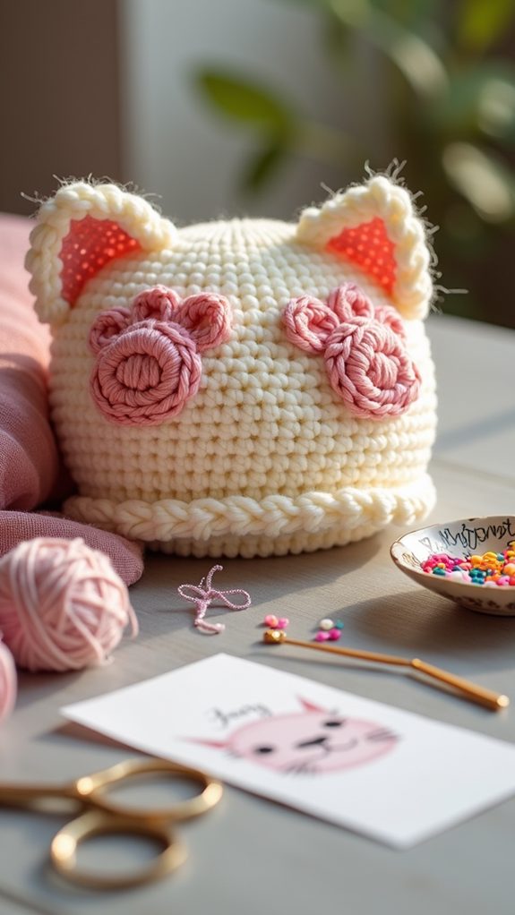 cute feline themed hat