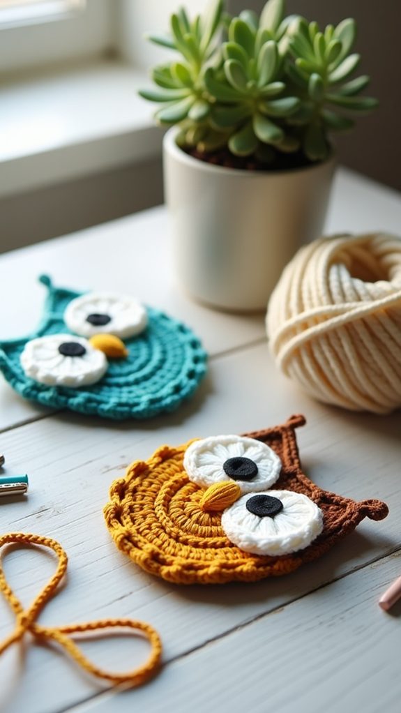 cute owl drink coasters