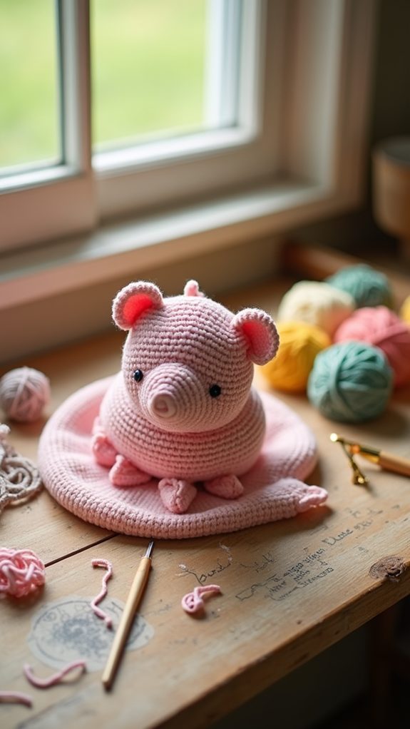 cute plush pig figurine