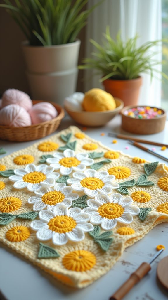 daisy print infant blanket