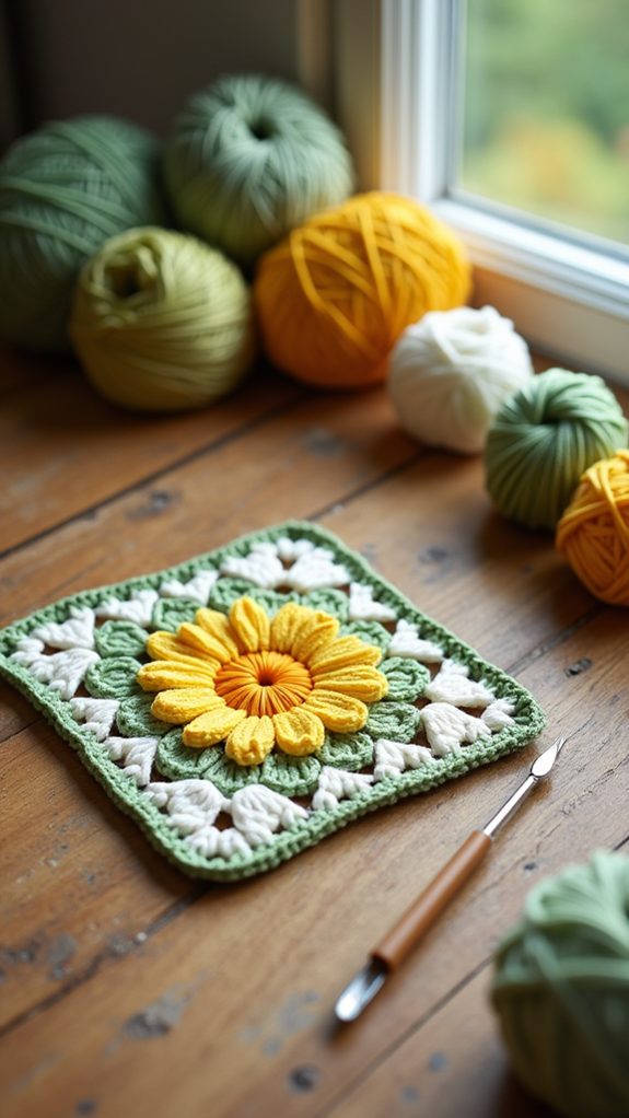 daisy square crochet design