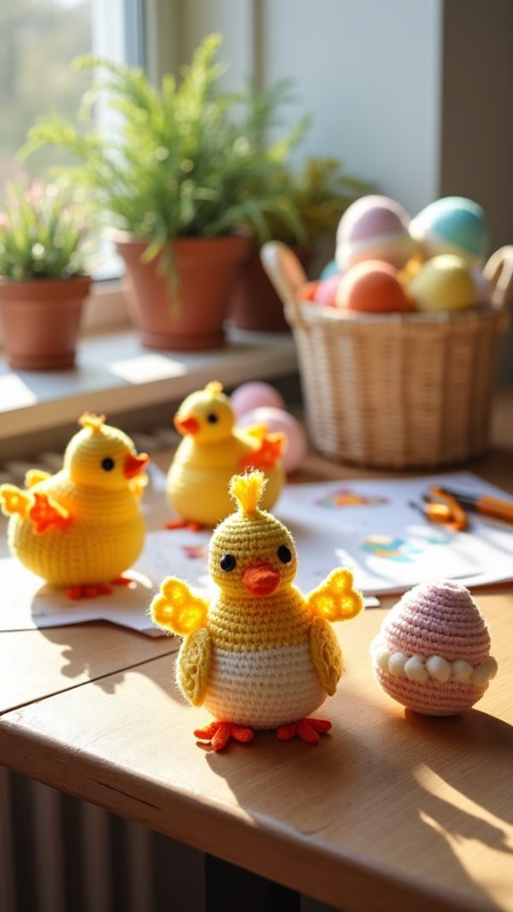decorative crochet chicken garland