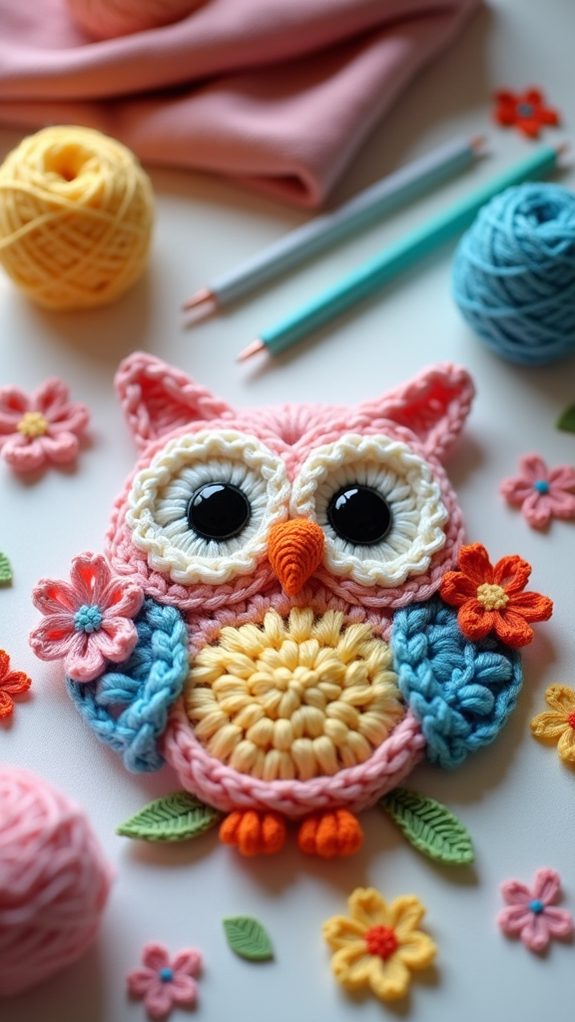 decorative floral owl design