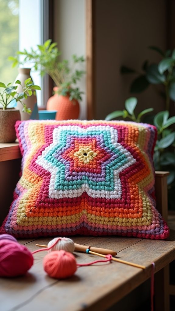 decorative star stitch pillow