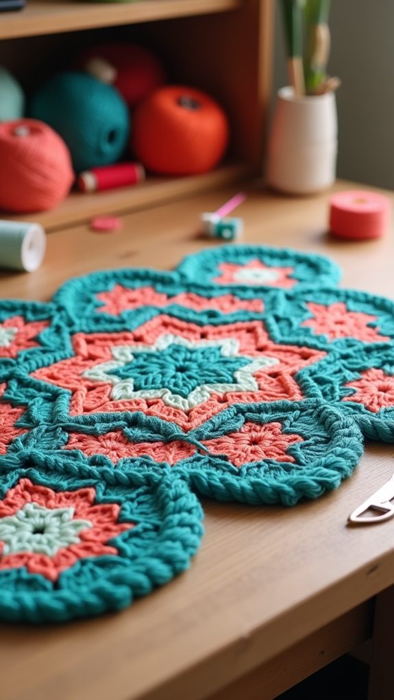 decorative star stitch rug