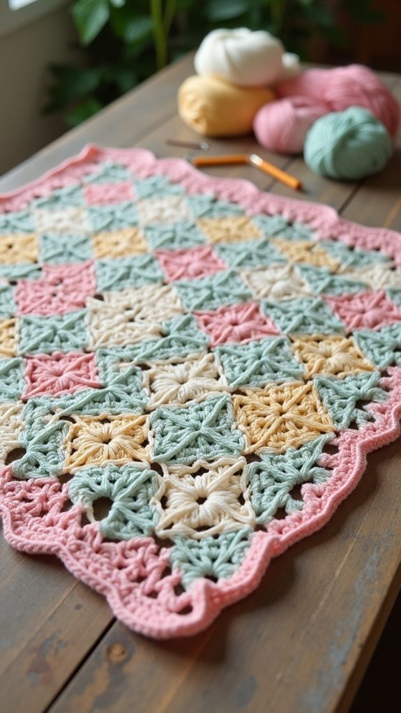 delicate crochet patchwork design