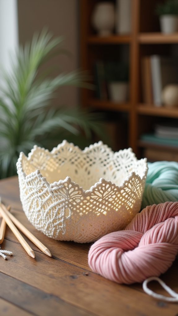 delicate handmade crochet bowl