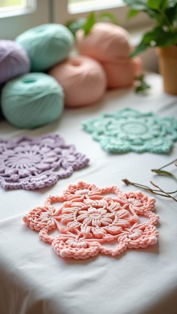 delicate handmade crochet coasters
