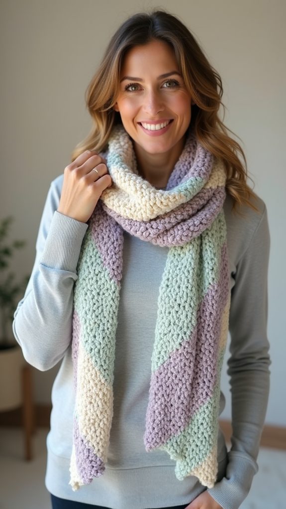 easy crochet v stitch scarf