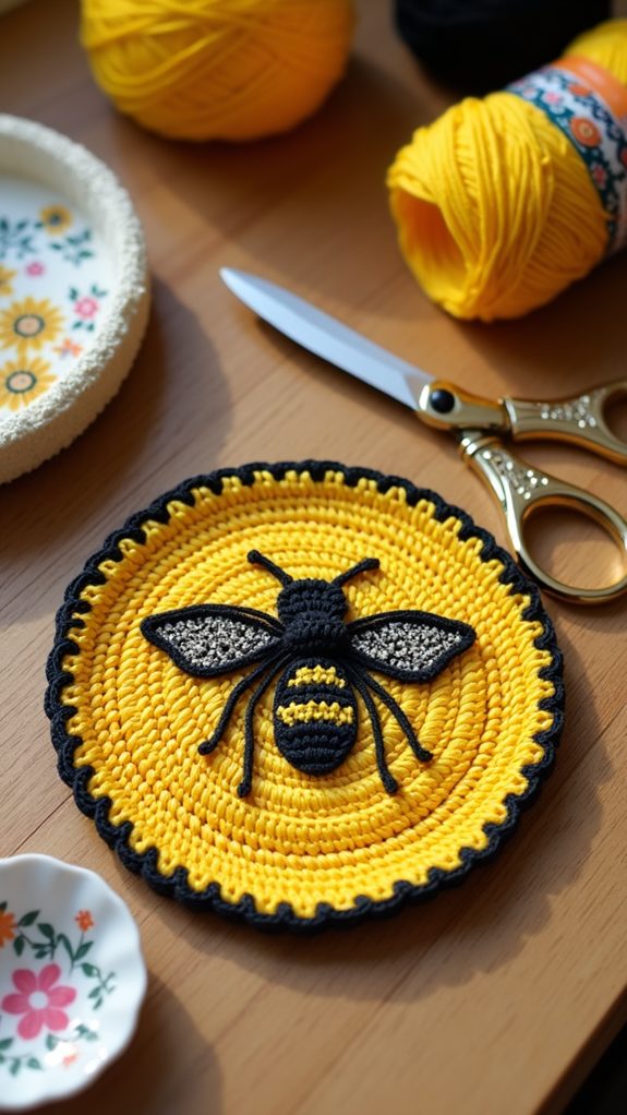 eco friendly bee themed dishcloths