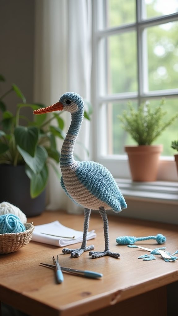 elegant bird in flight