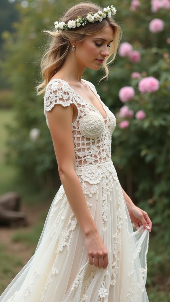 elegant crochet cap sleeves