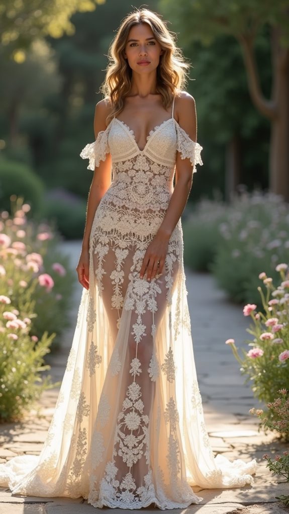 elegant crochet evening wear