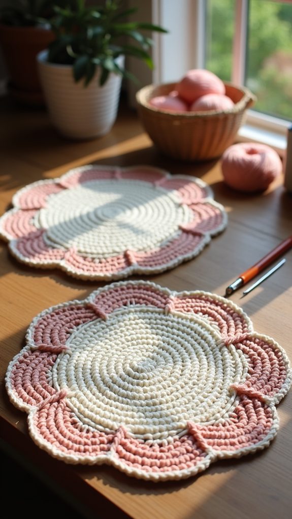 elegant handmade crochet placemats