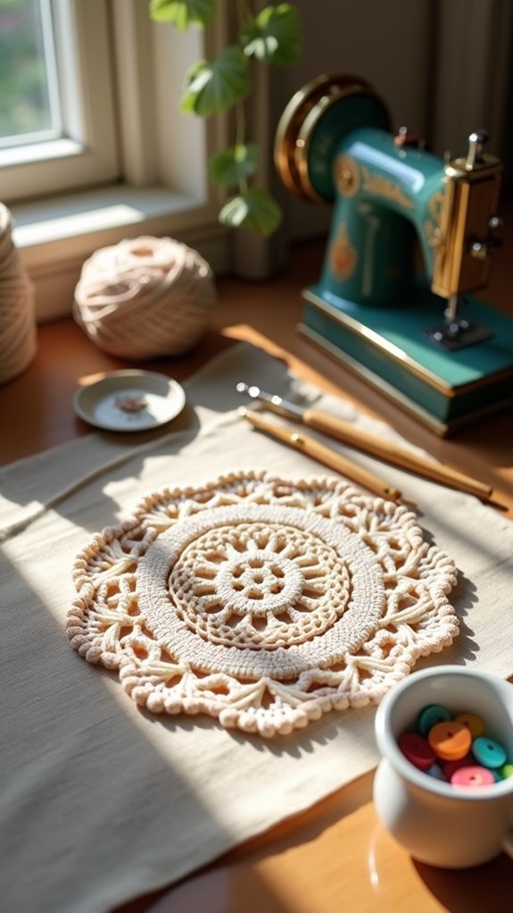 elegant handmade lace coaster