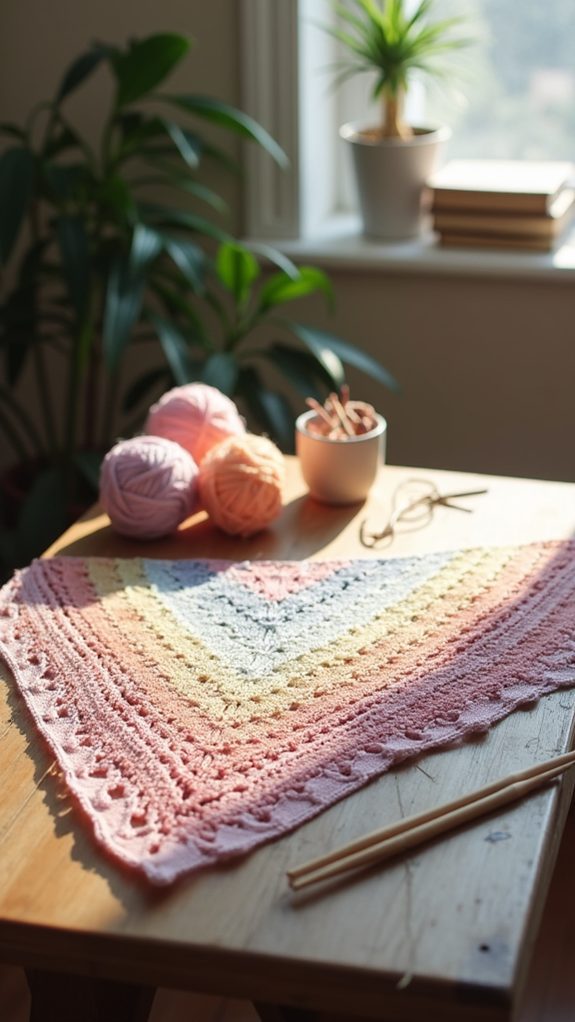 elegant lace knit shawl