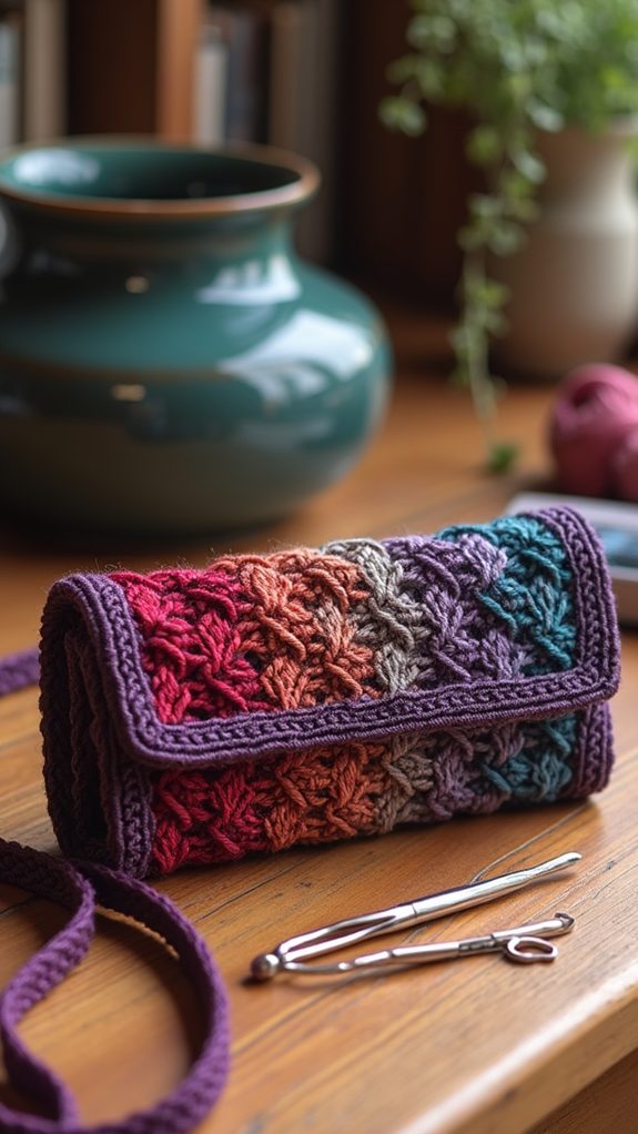 elegant silk crochet wallet