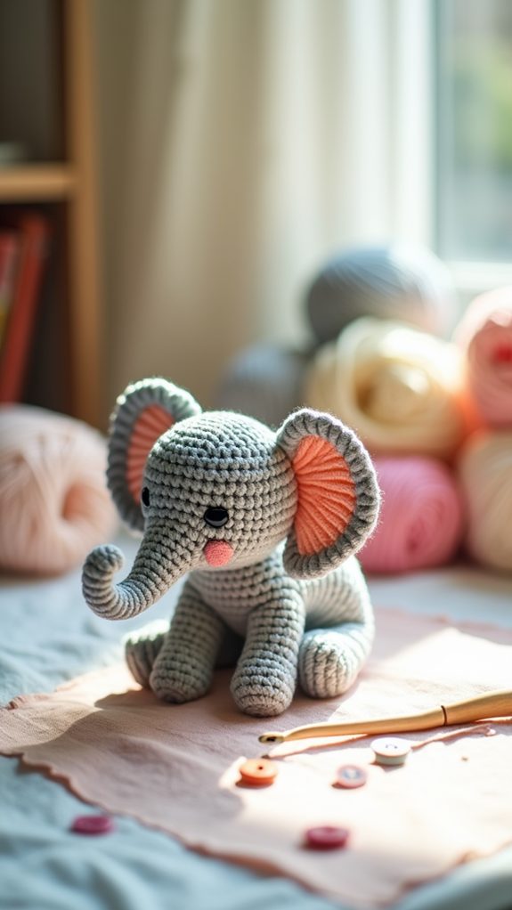 elephant themed fabric artwork
