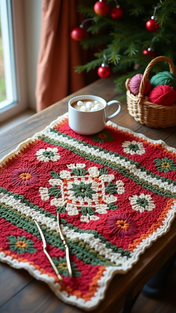 festive crochet blanket design
