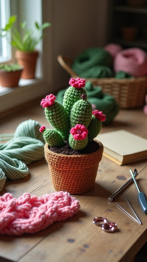 festive crochet cactus decoration