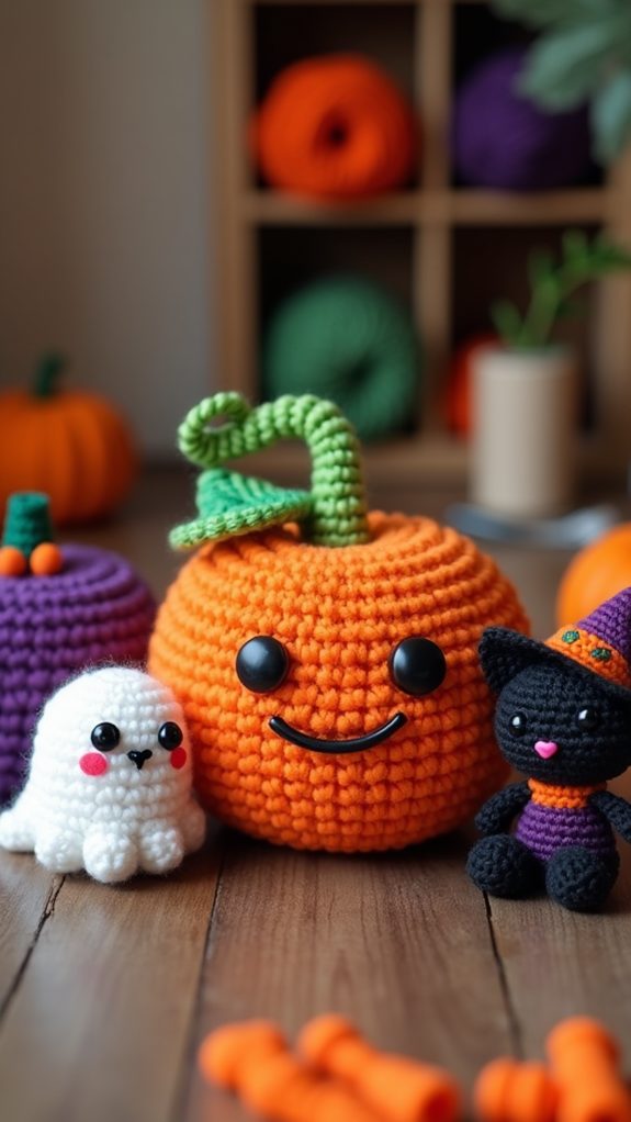 festive crochet halloween figures