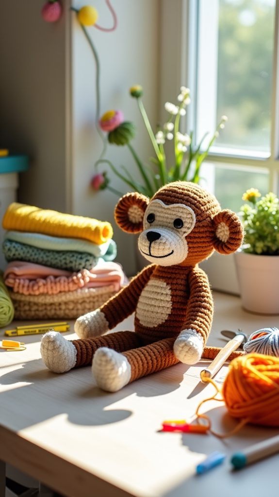 festive crochet monkey design