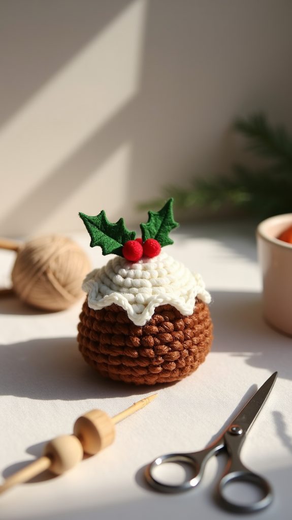 festive handmade crochet dessert