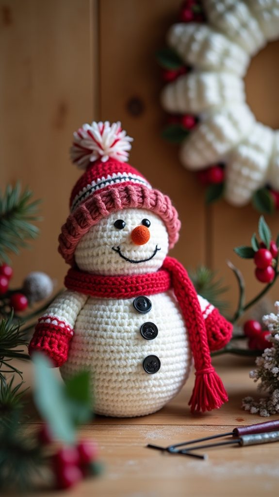 festive snowman wreath decor